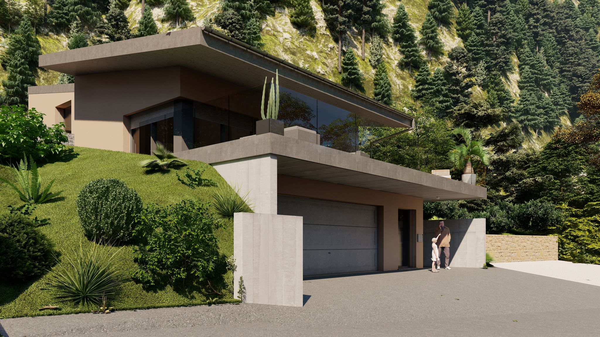 Façade de la villa certifiée Nova Home avec garage